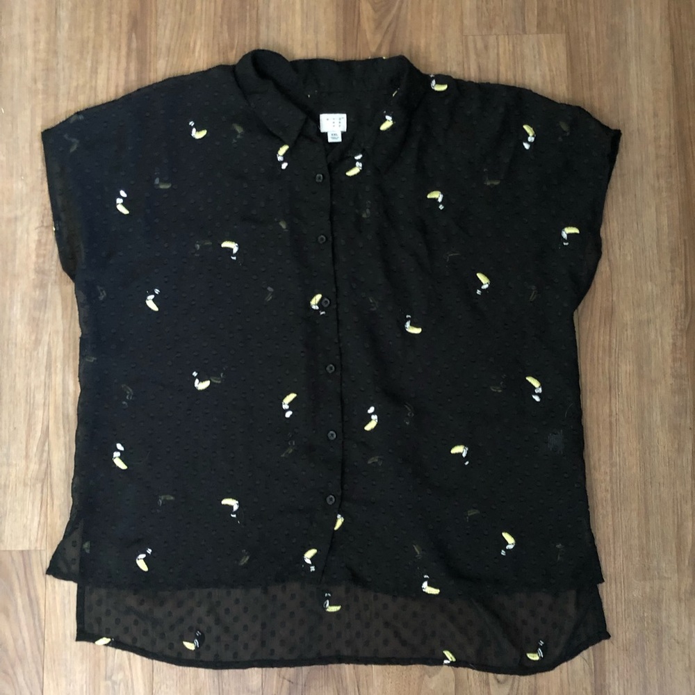 A New Day Toucan Button Up Blouse
